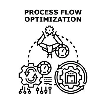 Optimizing business process workflow automation and control Stock Illustration