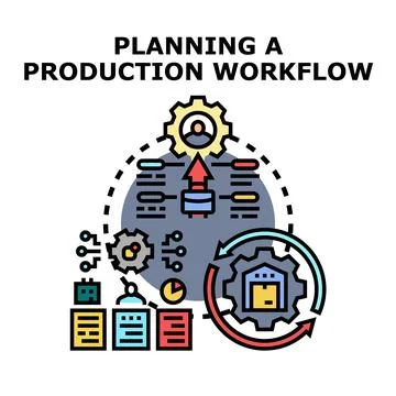 Optimizing business process workflow planning and development Stock Illustration