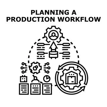 Optimizing business process workflow planning and development Stock Illustration