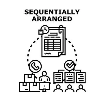 Optimizing business process workflow with sequential arrangement Stock Illustration