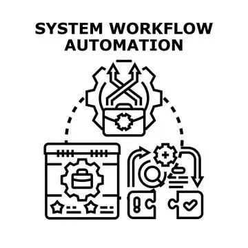Optimizing business processes with automated workflow system Ilustración de archivo