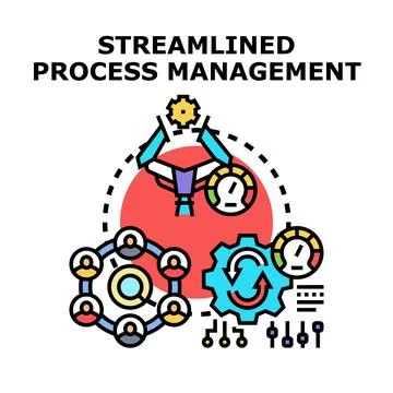 Optimizing business processes with streamlined management and teamwork Illustration