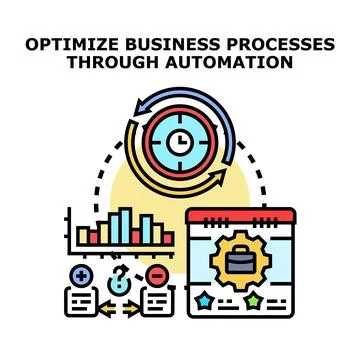 Optimizing business processes using automation technology Illustration