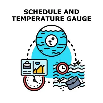 Optimizing business schedule while managing temperature conditions Stock Illustration