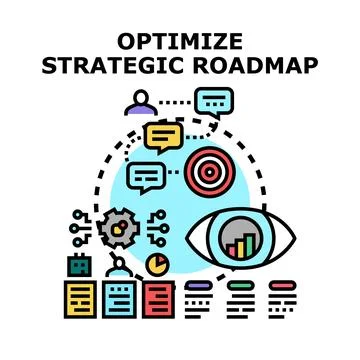Optimizing business strategic roadmap for growth developing Stock Illustration
