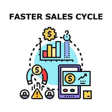 Optimizing business strategy creating faster sales cycle Stock Illustration