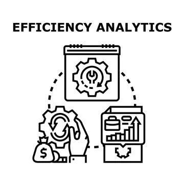 Optimizing business strategy with efficiency analytics concept Stock Illustration