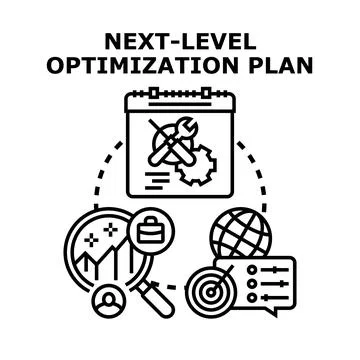 Optimizing business strategy planning for next level development Stock Illustration