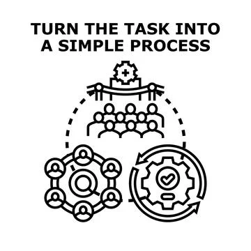 Optimizing business tasks into a simple process Illustrazione stock