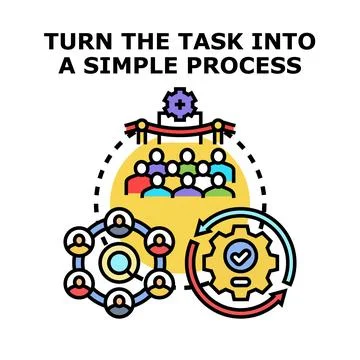Optimizing business tasks into a simple process Stock Illustration