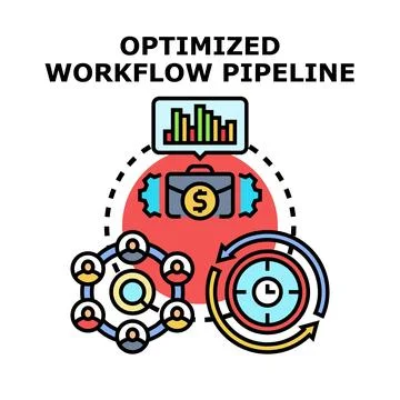Optimizing business workflow pipeline managing project tasks Illustrazione stock