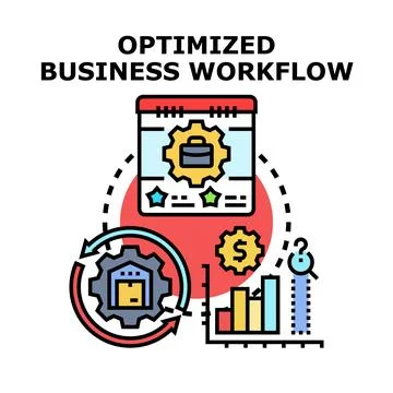 Optimizing business workflow for process efficiency and improvement 스톡 일러스트