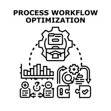 Optimizing business workflow process for improved efficiency Stock Illustration