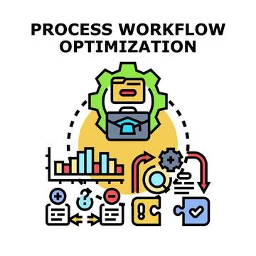 Optimizing business workflow process for improved efficiency Stock Illustration