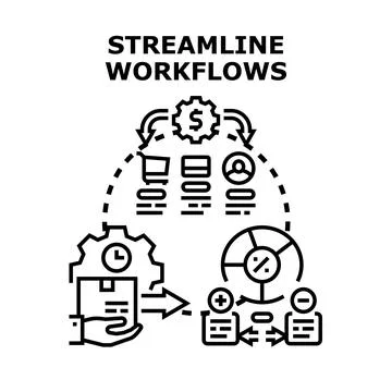Optimizing business workflows and process efficiency concept Stock Illustration