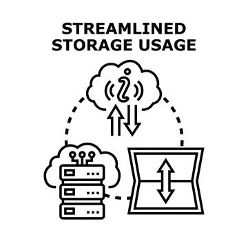 Optimizing cloud data storage and information usage Stock Illustration