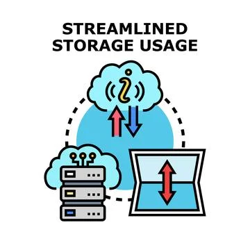 Optimizing cloud data storage and information usage Illustrazione stock