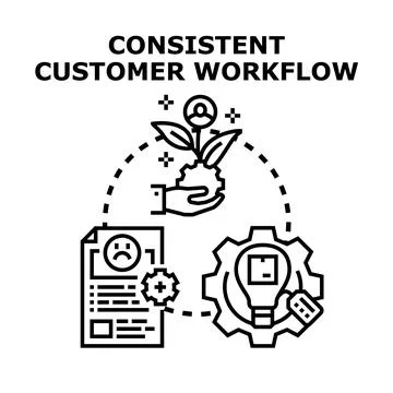 Optimizing consistent customer workflow and engagement process 스톡 일러스트