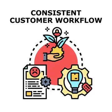Optimizing consistent customer workflow and engagement process Stock Illustration