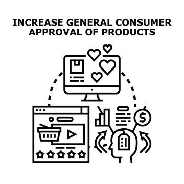 Optimizing consumer approval for product sales and promotion Stock Illustration