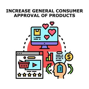 Optimizing consumer approval for product sales and promotion Stock Illustration
