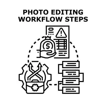 Optimizing content editing workflow steps and process イラスト素材