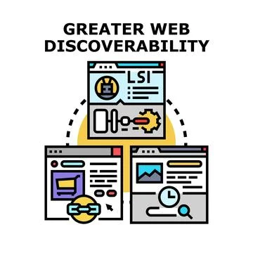 Optimizing content for greater web discoverability vector illustration concep 스톡 일러스트