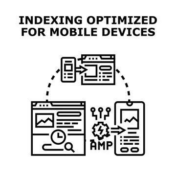 Optimizing content for mobile device indexing and search Stock Illustration