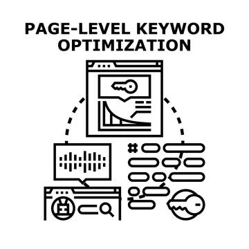 Optimizing content using page level keyword strategy Stock Illustration