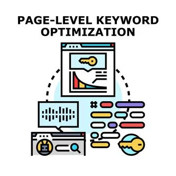 Optimizing content using page level keyword strategy Stock Illustration