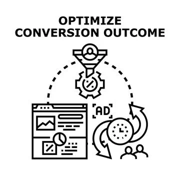 Optimizing conversion outcome for digital marketing strategy Stock Illustration