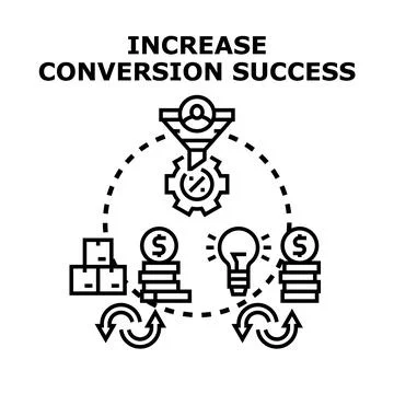 Optimizing conversion success rate business strategy Stock Illustration