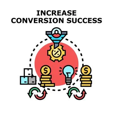 Optimizing conversion success rate business strategy Stock Illustration
