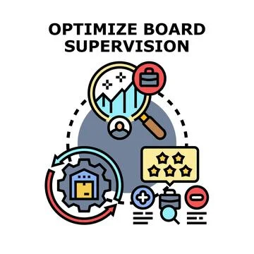 Optimizing corporate board supervision and business management processes Stock Illustration