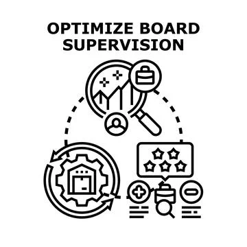 Optimizing corporate board supervision and business management processes Stock Illustration