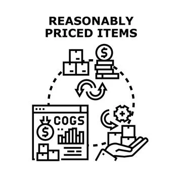 Optimizing costs for reasonably priced items concept Stock Illustration