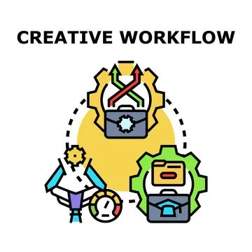 Optimizing creative workflow and business process management system 库存插图