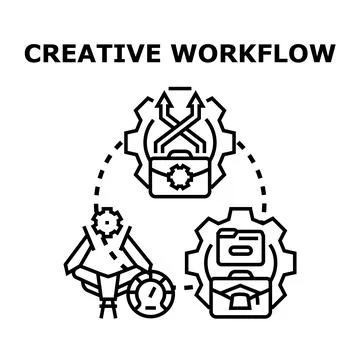 Optimizing creative workflow and business process management system 스톡 일러스트