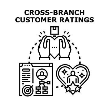 Optimizing cross branch customer satisfaction and service ratings Stock Illustration