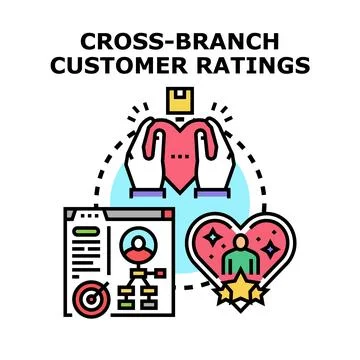 Optimizing cross branch customer satisfaction and service ratings Ilustração Stock