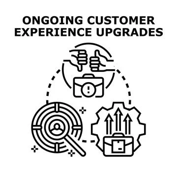 Optimizing customer experience with ongoing upgrade process Stock Illustration