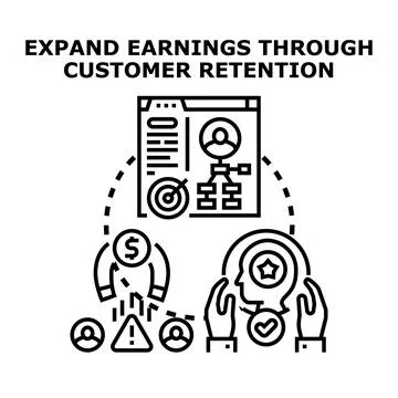 Optimizing customer retention expanding business earnings Stock Illustration