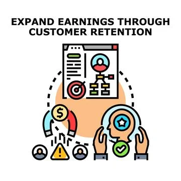 Optimizing customer retention expanding business earnings Ilustración de archivo