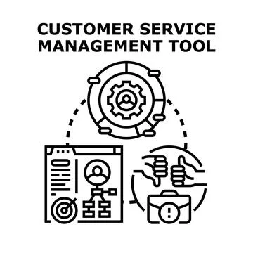 Optimizing customer service management and support tool Stock Illustration