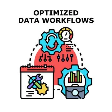 Optimizing data workflows for business analytics efficiency Stock Illustration