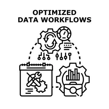 Optimizing data workflows for business analytics efficiency Stock Illustration