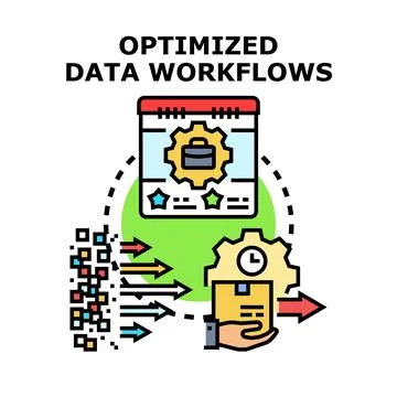 Optimizing data workflows for efficient business processes Stock Illustration