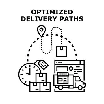 Optimizing delivery paths for efficient logistics planning Stock Illustration