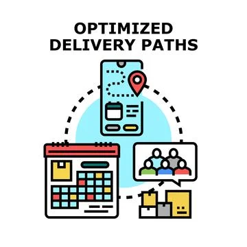Optimizing delivery paths for efficient logistics planning Stock Illustration