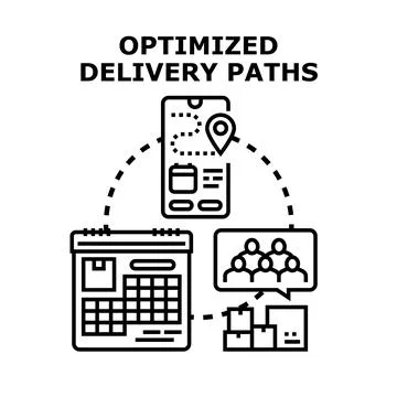 Optimizing delivery paths for efficient logistics planning Stock Illustration